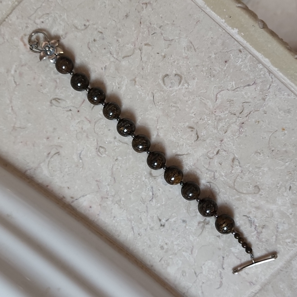 Silpada Bronzite Flower Toggle Bracelet - image 4